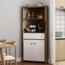 Load image into Gallery viewer, Triangular Collection Corner Storage Floor Cabinet,Black Oak