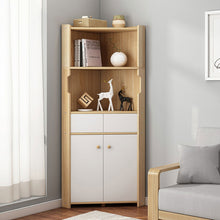 Load image into Gallery viewer, Home Wood Wall Corner Floor Cabinet For Living Room,Rubber Wood