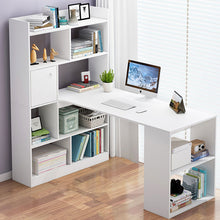 Load image into Gallery viewer, Corner Home Office Computer Workstation Table With Bookshelf