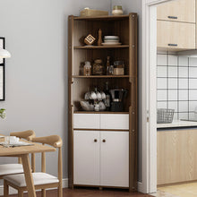 Load image into Gallery viewer, Free Standing Tall Floor Corner Cabinet With Three Tier Shelves