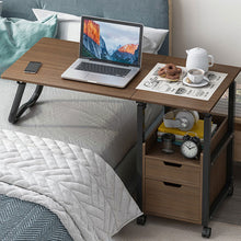 Load image into Gallery viewer, Mobile Wheeled Bedside Laptop Stands Couch End Table With Cabinet