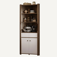 Load image into Gallery viewer, Free Standing Tall Floor Corner Cabinet With Three Tier Shelves