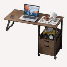 Load image into Gallery viewer, Mobile Wheeled Bedside Laptop Stands Couch End Table With Cabinet