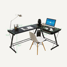 Load image into Gallery viewer, L-Shaped Desk Corner Computer Desk Workstation with Keyboard Tray