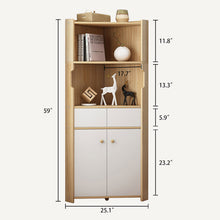 Load image into Gallery viewer, Home Wood Wall Corner Floor Cabinet For Living Room,Rubber Wood