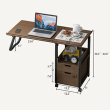 Load image into Gallery viewer, Mobile Wheeled Bedside Laptop Stands Couch End Table With Cabinet