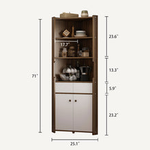 Load image into Gallery viewer, Free Standing Tall Floor Corner Cabinet With Three Tier Shelves