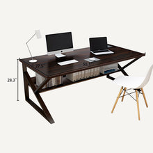 Load image into Gallery viewer, Home Desktop Computer Table With Wood Storage Frame