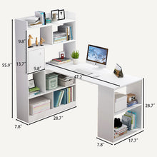 Load image into Gallery viewer, Corner Home Office Computer Workstation Table With Bookshelf