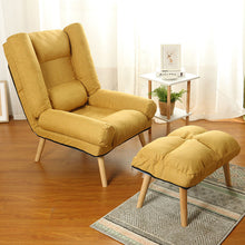 Load image into Gallery viewer, Single Recliner Lounge Sofa Armchair With Ottoman,Yellow 
