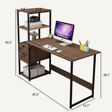 Load image into Gallery viewer, Computer desk student writing desk with bookshelf study desk
