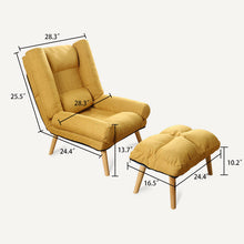 Load image into Gallery viewer, Single Recliner Lounge Sofa Armchair With Ottoman,Yellow 
