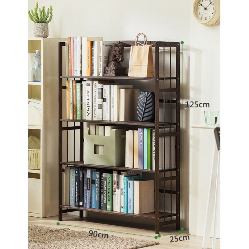 Multi-layer household bamboo plant standing bookshelf storage cabinet